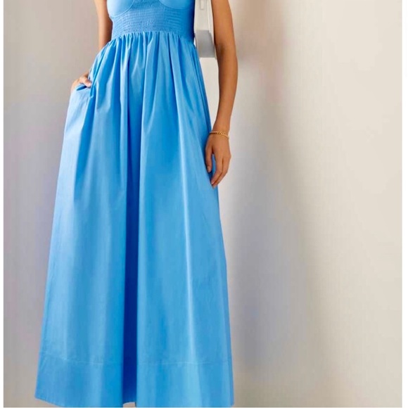 🌺🎉HP🎉🌺 NWOT Staud Landry Maxi Dress Azure - Picture 4 of 16